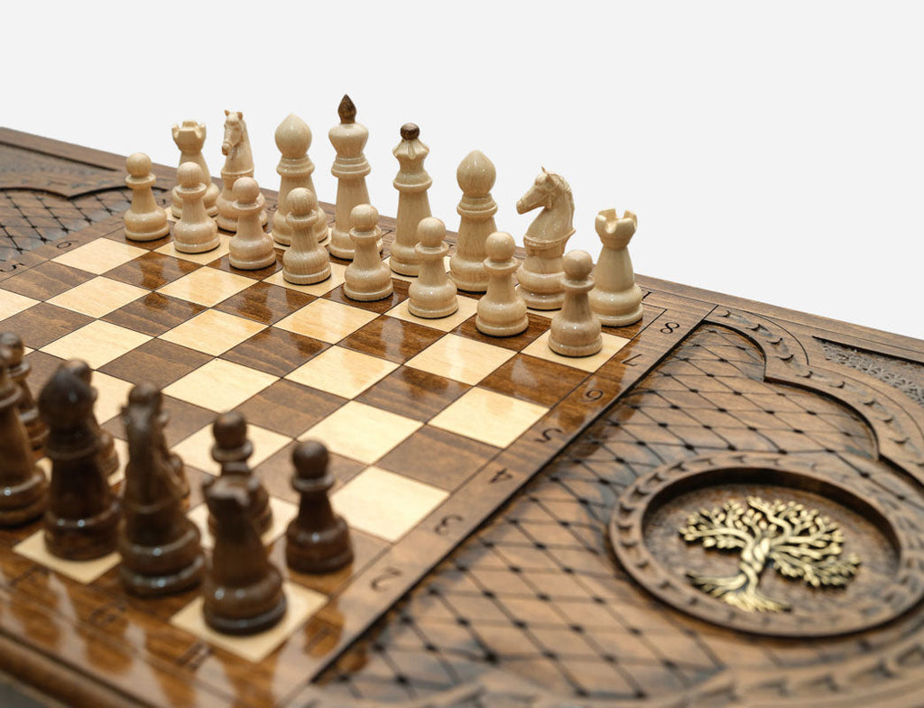 Tree of Life table opening to reveal the backgammon compartment