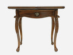 Eagle chess and backgammon table closed, front view showing the drawer and eagle legs