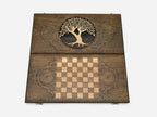 Armenian backgammon set interior with carved points