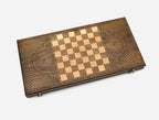 Carved reverse face of the Tree of Life backgammon set