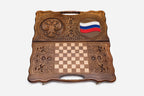 The cut-out carry handle and the upper carving of the lid