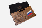 The Russian backgammon board opened to the full 60 cm wooden playing field