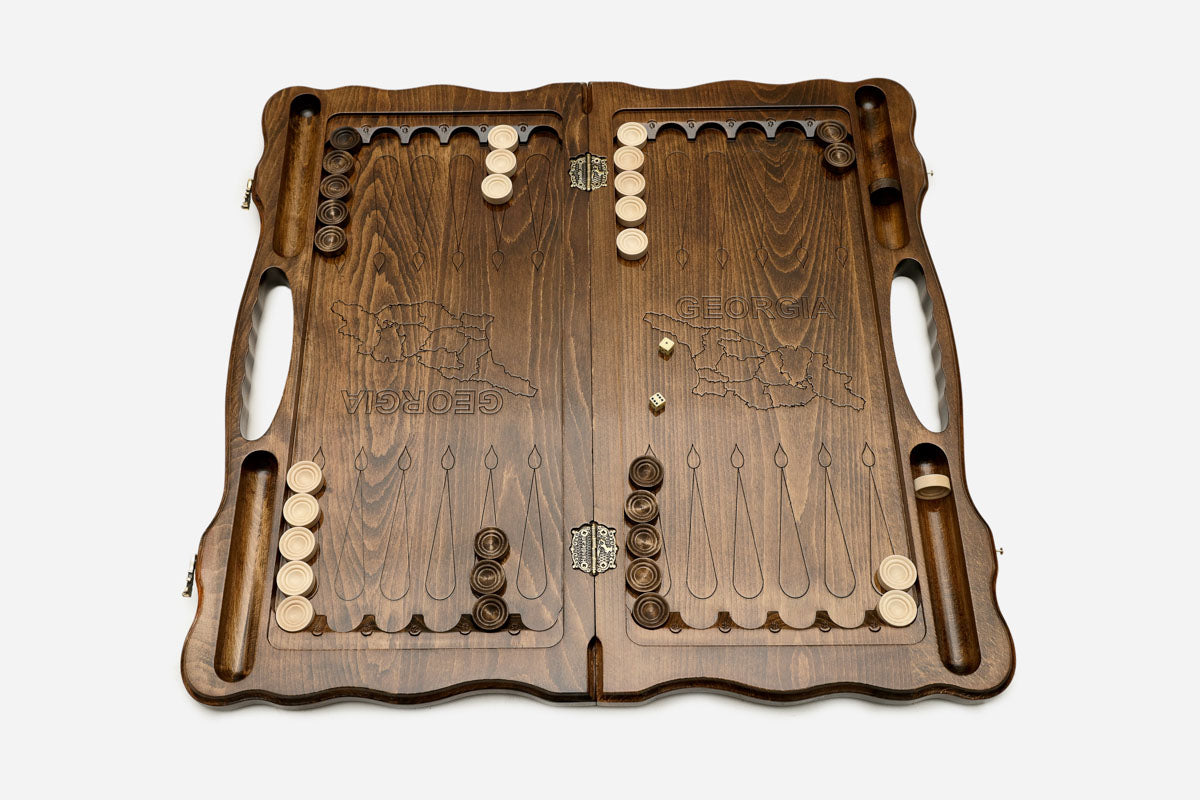 Side view of the folded board with its carry handle