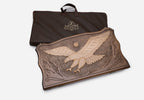 Hand-carved eagle backgammon board with carrying bag - full set
