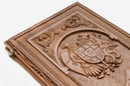 The upper rows of the carved Armenian alphabet