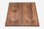 Detail of the alphabet relief and its carved border
