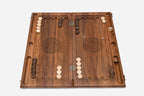 The walnut board folded shut on its clasps
