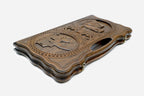 The Armenian backgammon board opened to the full 60 cm wooden playing field