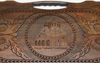 The Armenian backgammon board opened to the full 60 cm wooden playing field