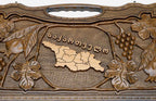 The Georgian backgammon board opened to the full 60 cm wooden playing field