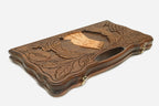 The Armenian backgammon board opened to the full 60 cm wooden playing field