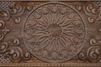 Handmade walnut backgammon set carved corner to corner - side view