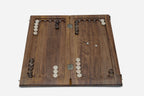 Luxury walnut Armenian backgammon board with carrying bag - full set