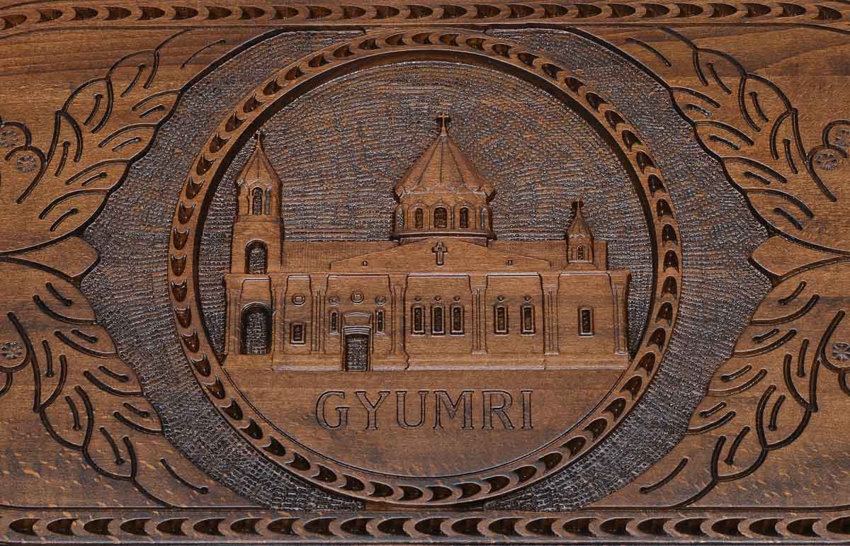 The Armenian backgammon board opened to the full 60 cm wooden playing field