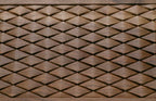 Side view of the folded walnut board showing its bronze hinges