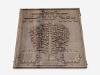 Luxury walnut backgammon board carved in deep relief with the family tree of Noah