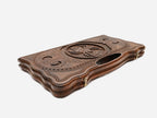The braided border carved around the edge of the board
