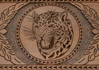 The braided border carved around the edge of the board