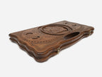 The braided border carved around the edge of the board