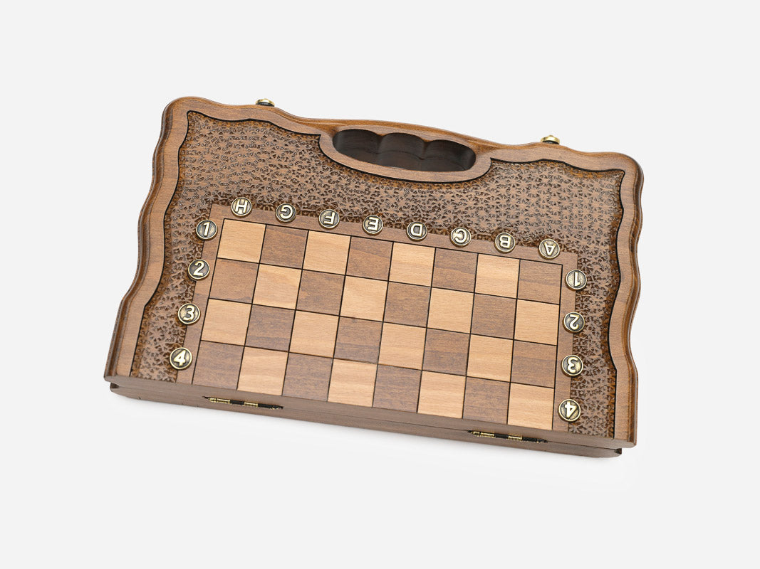 Classic carved border on the small beech board