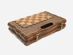 Lightweight chess backgammon set with bronze clasps