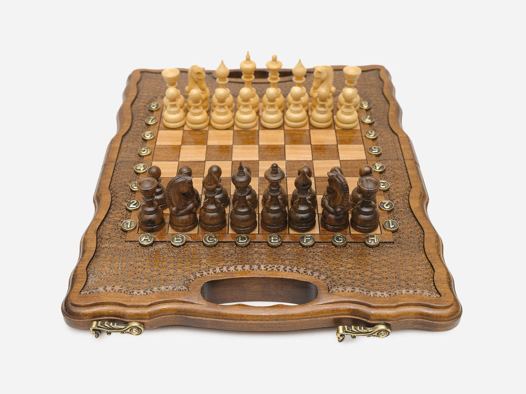 Handmade classic combo board, angled view