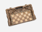 Compact walnut combo set shown folded