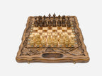 Small Armenian chess backgammon set in walnut