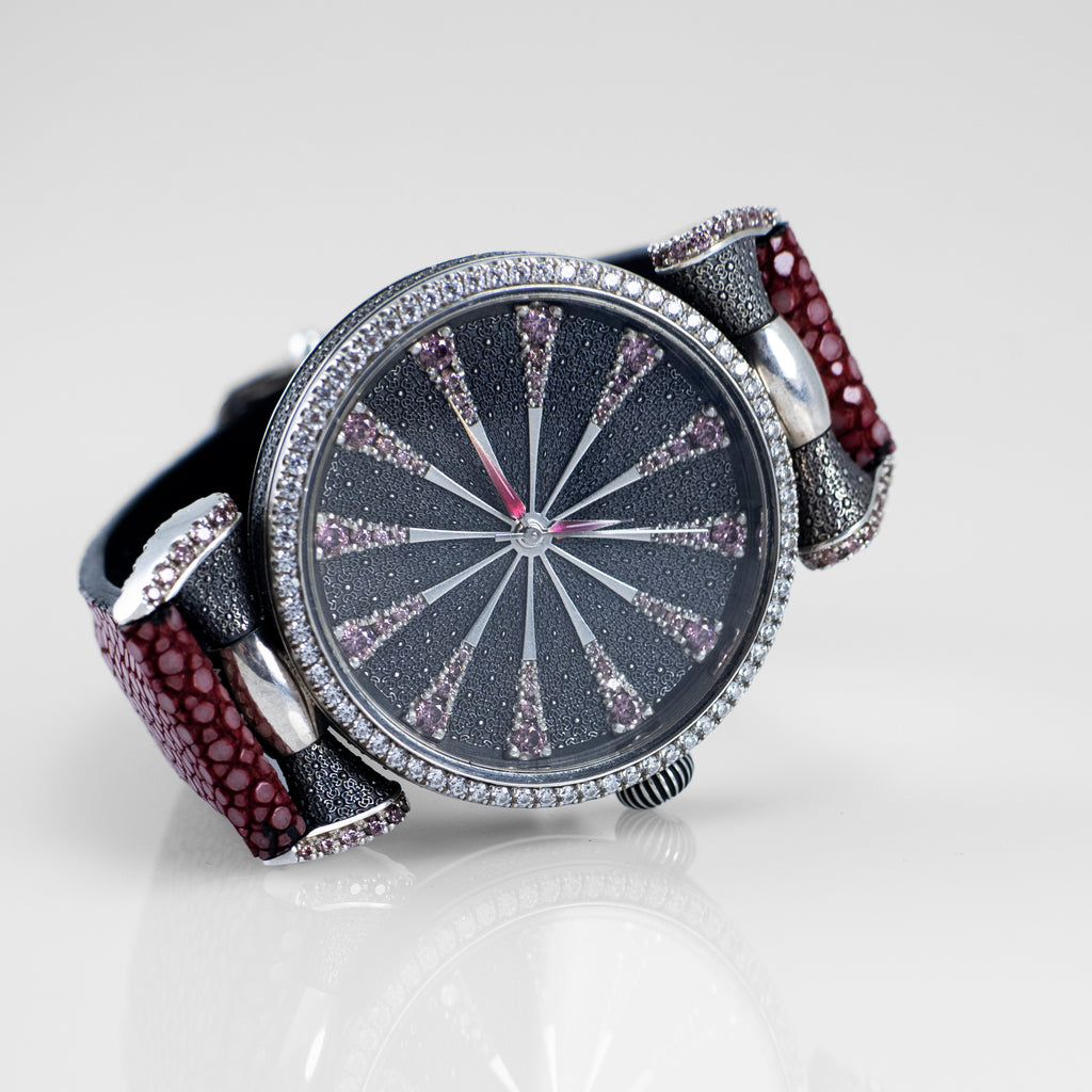 Lilac Zirconia Sterling Silver Watch