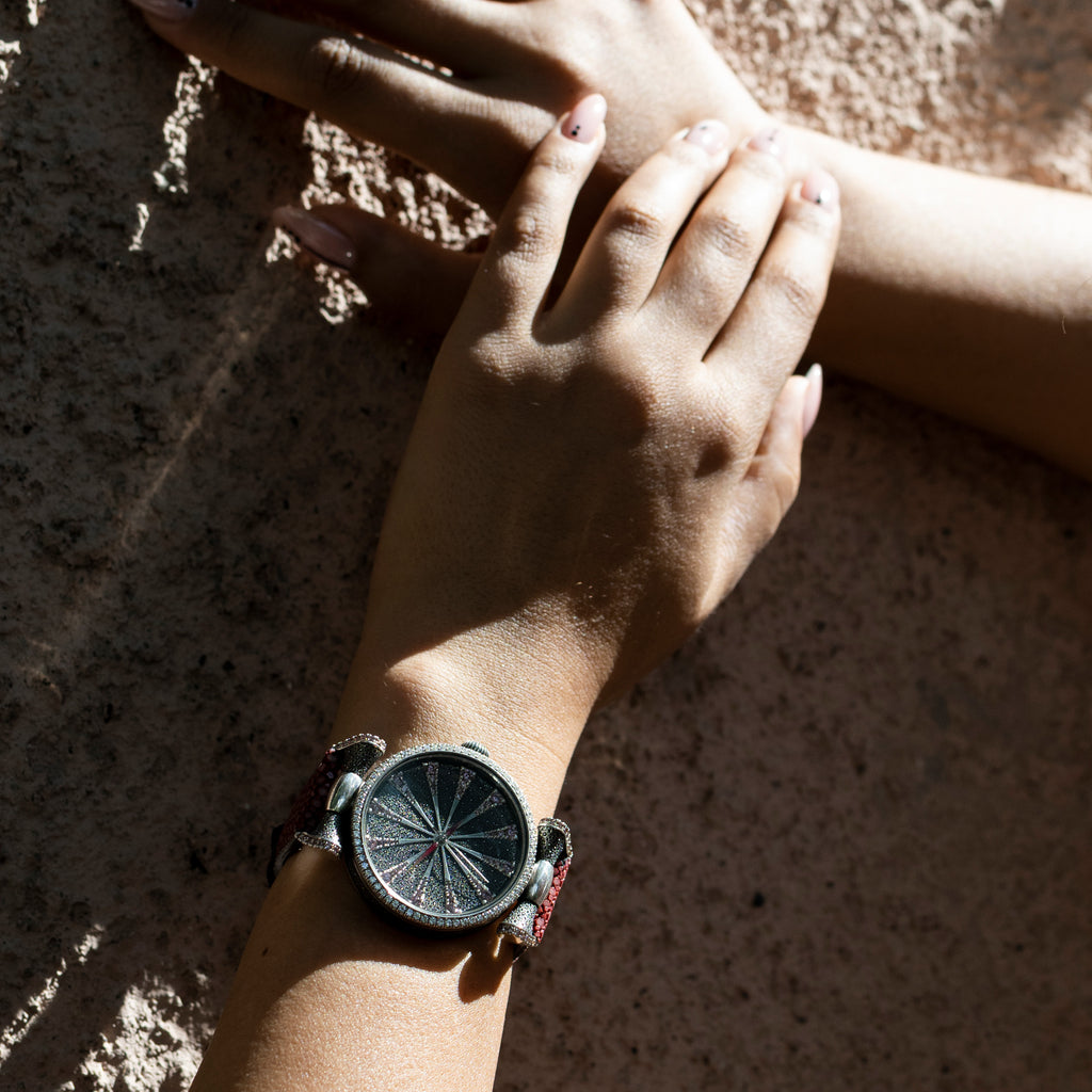 Lilac Zirconia Sterling Silver Watch