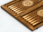 Armenian backgammon set with Celtic tree carving on the cover