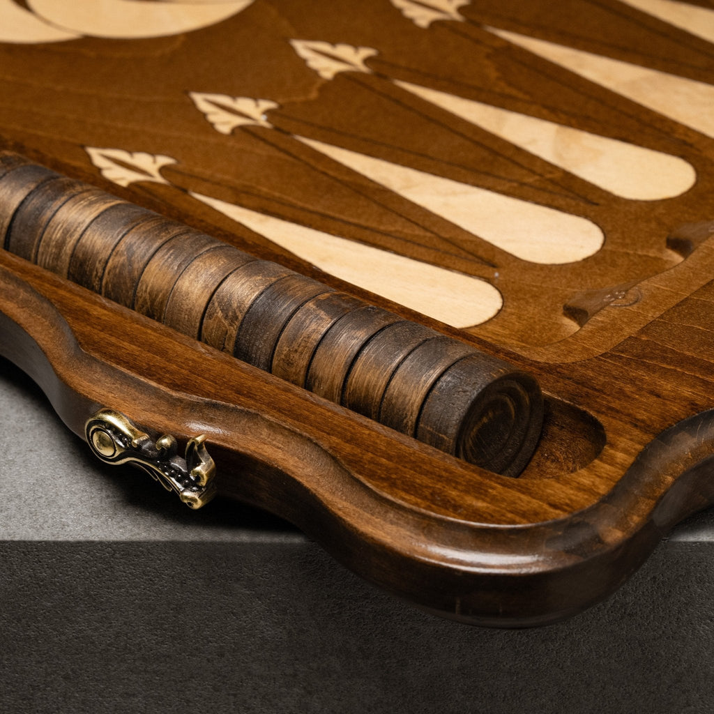Luxury Backgammon Set – Armenian Eternity Symbol with Bronze Details