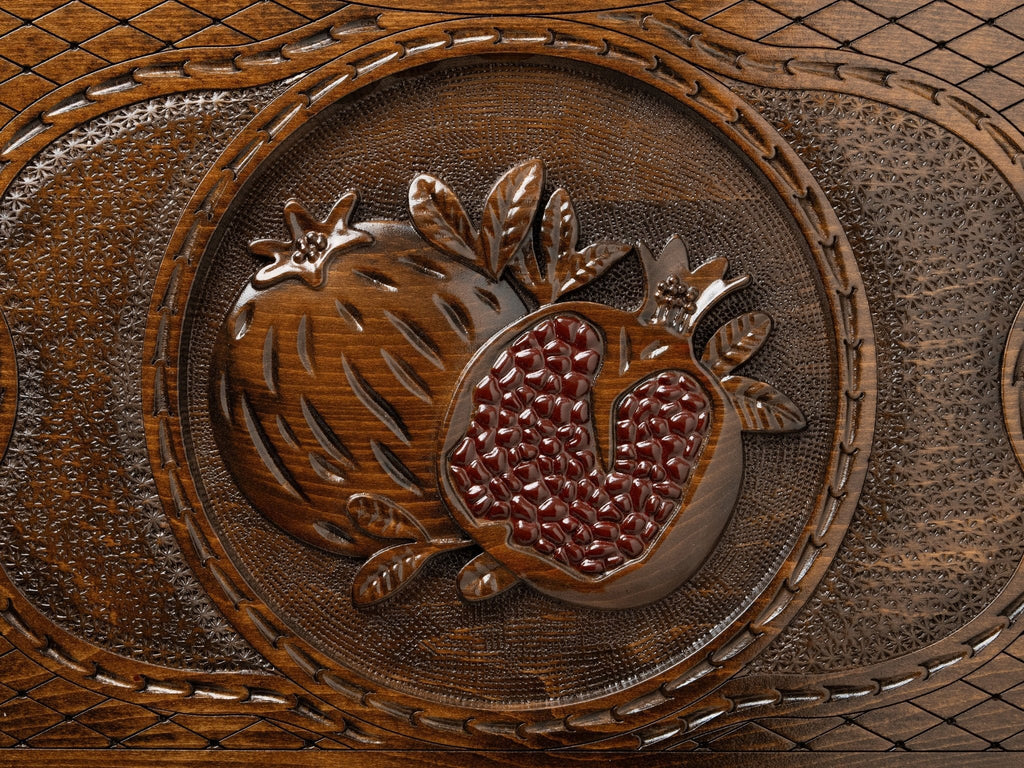 Luxury Backgammon Set – Pomegranate Design with Bronze Details