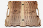 Armenian backgammon board interior playing surface with checkers