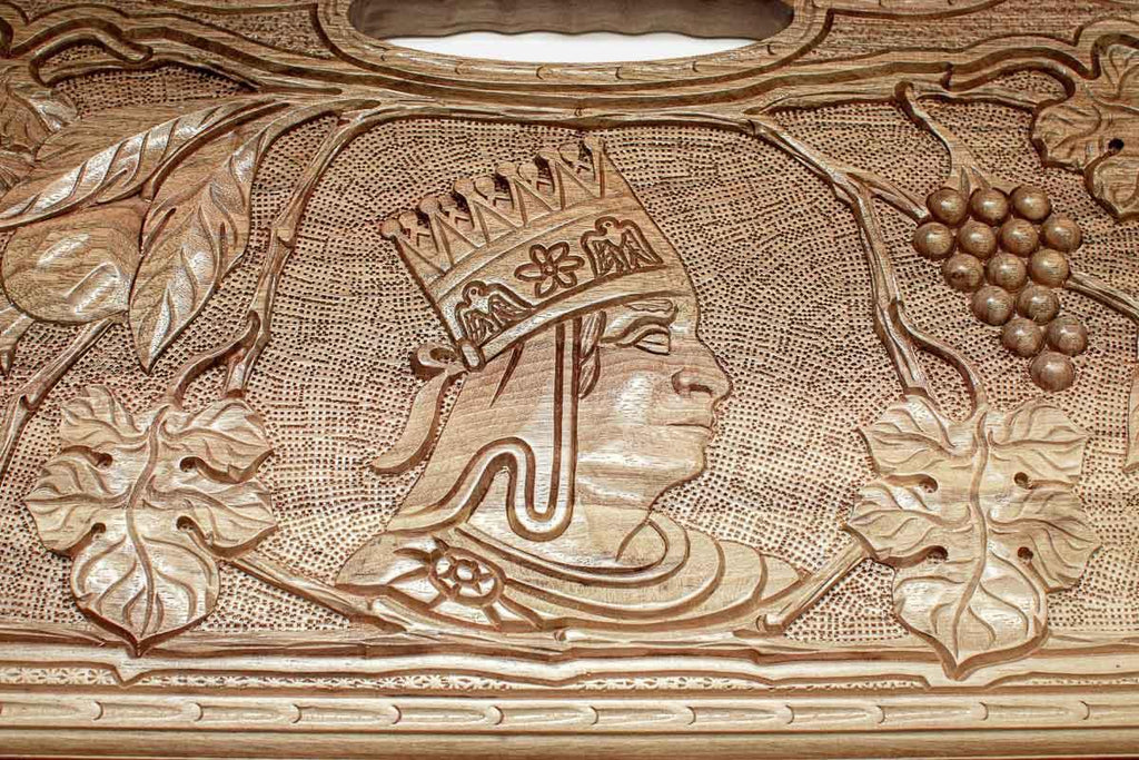 Armenian backgammon board detail of King Tigran the Great carving