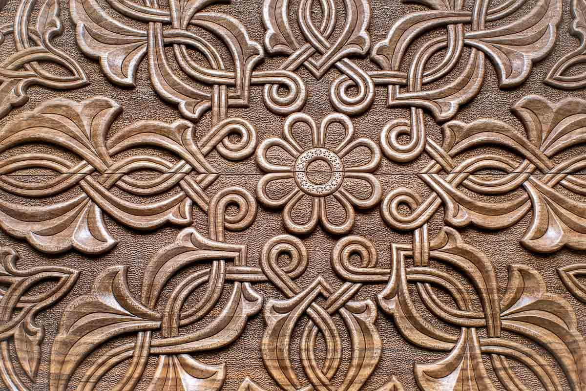 Detail of the interlaced ornament carving