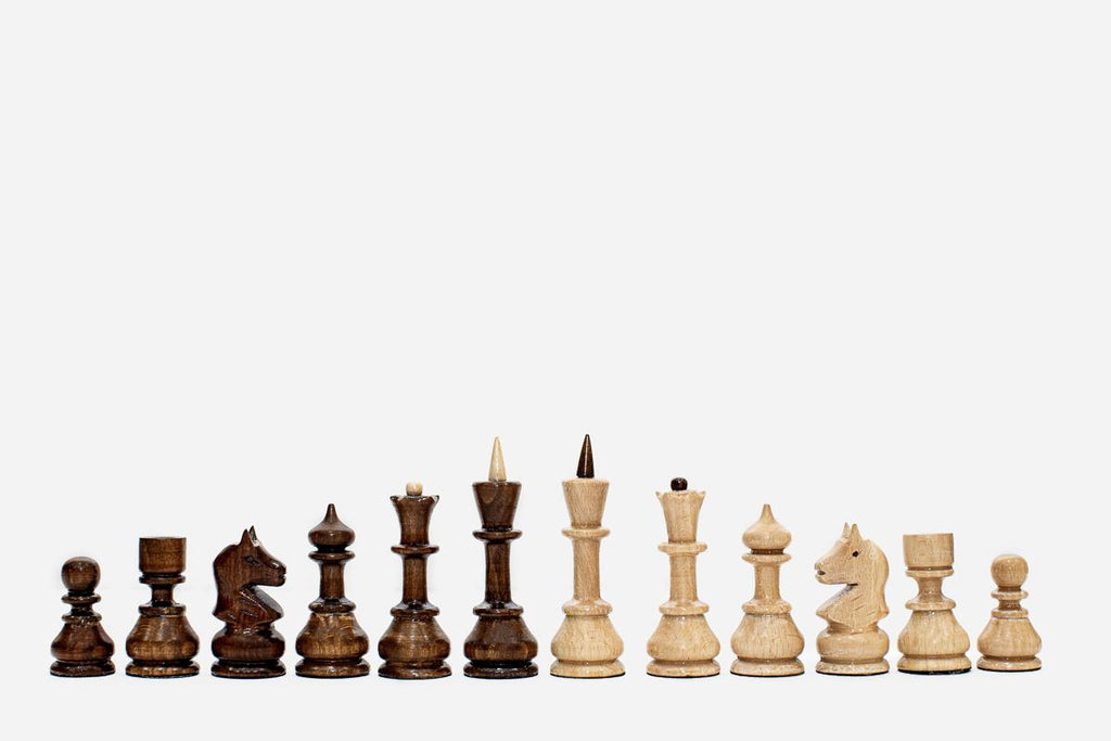 Angled view of the folded Armenian chess set ready to carry