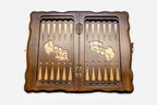 Mount Ararat chess and backgammon set folded with bronze hinges and clasps