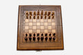 Classic Chess Set with Backgammon Inside - handmade wooden combo board