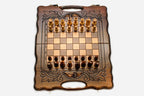 Armenian Chess Set with Handle - Mount Ararat - handmade chess backgammon set
