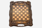 Mount Ararat and full-surface relief hand-carved on a wooden chess board