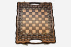 Precise lattice carving over the whole chess board surface - detail