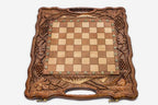 Chess set open with the backgammon playing field inside - 15.7 inch / 40 cm