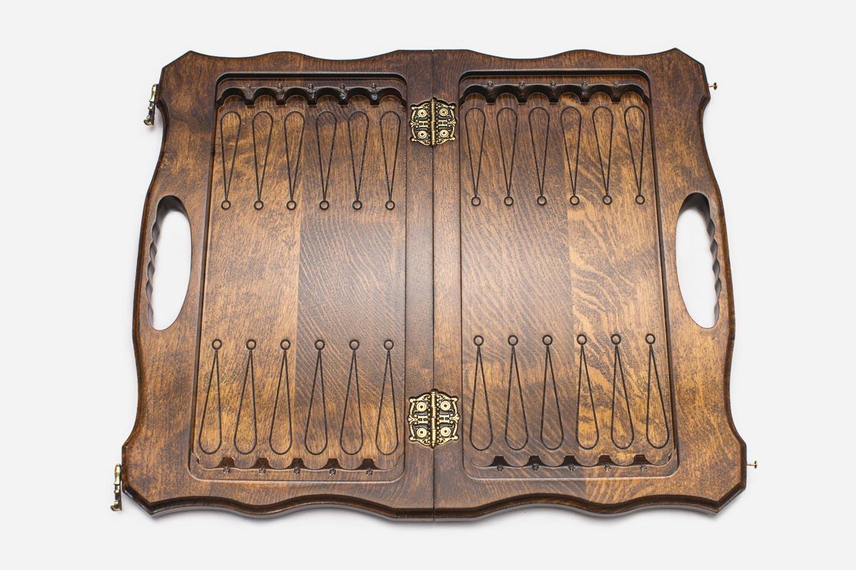 Mount Ararat chess and backgammon set folded with bronze hinges and clasps