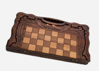 Detail of the inlaid twin-peaked Mount Ararat above the built-in carry handle