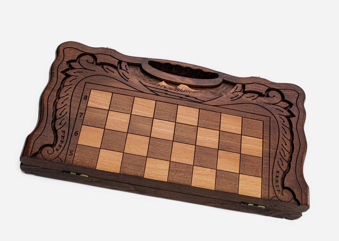 Detail of the inlaid twin-peaked Mount Ararat above the built-in carry handle