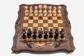 Luxury Armenian Chess Set with Mount Ararat and Lattice - hand-carved combo board