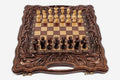Luxury Classic Chess Set with Backgammon Inside - handmade wooden combo board