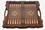 Luxury chess backgammon set with 32 wooden pieces and 32 checkers