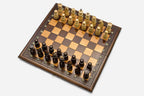 Handmade chess backgammon set with pieces, checkers, dice and carrying bag